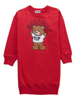 Moschino Girls Teddy Bear Dress Red
