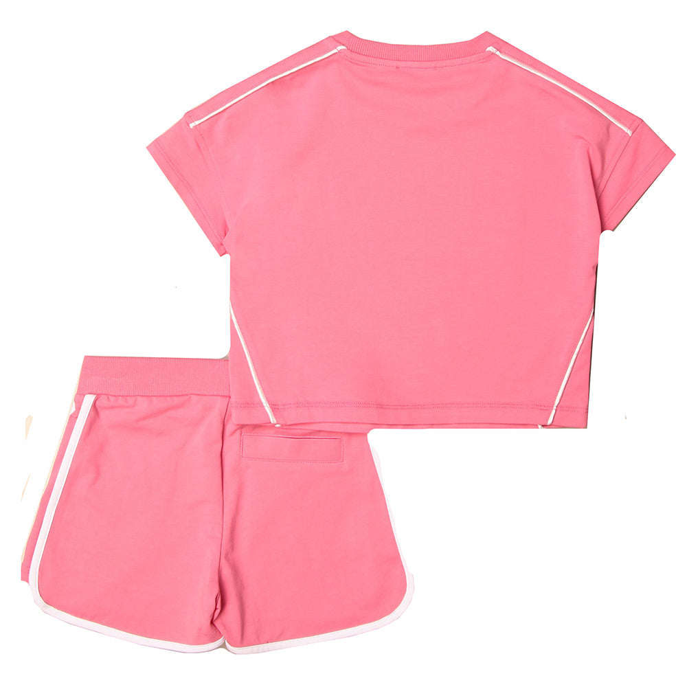 Moschino Girls T-shirt and Shorts Set Pink
