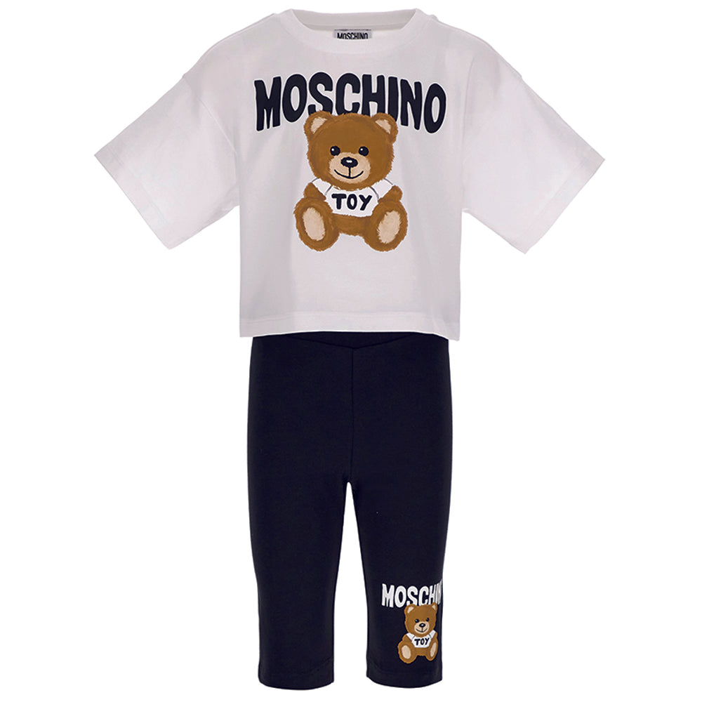 Moschino Girls T-shirt &amp; Shorts Set White