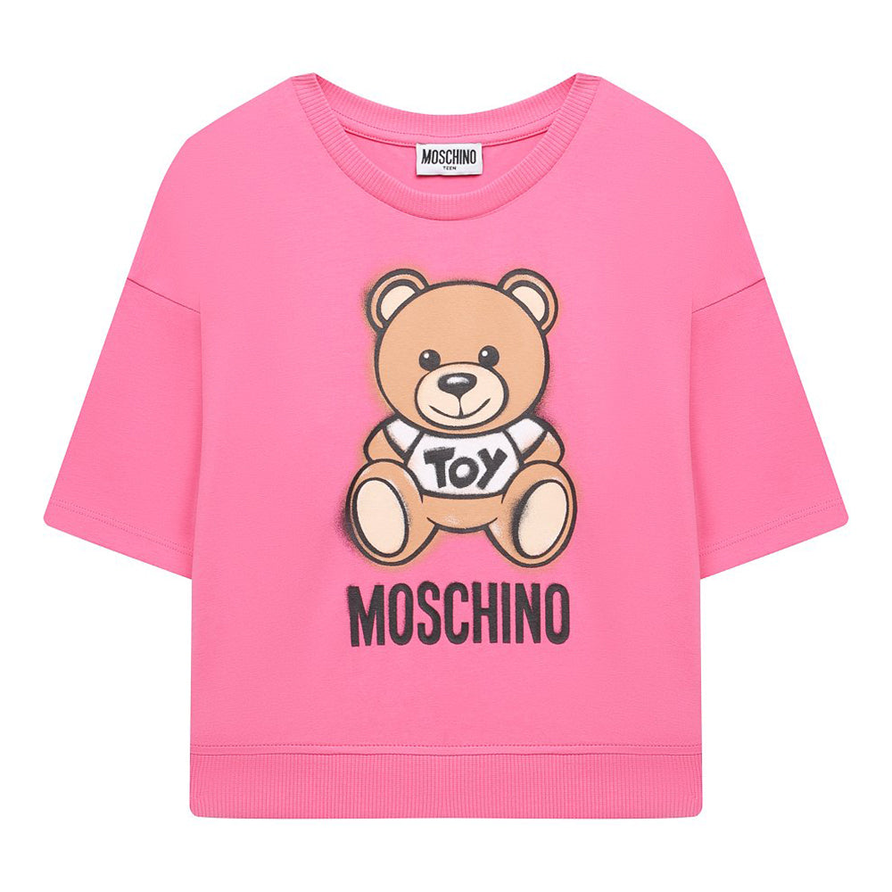 Moschino Girls Bear Gift Print T-shirt Pink