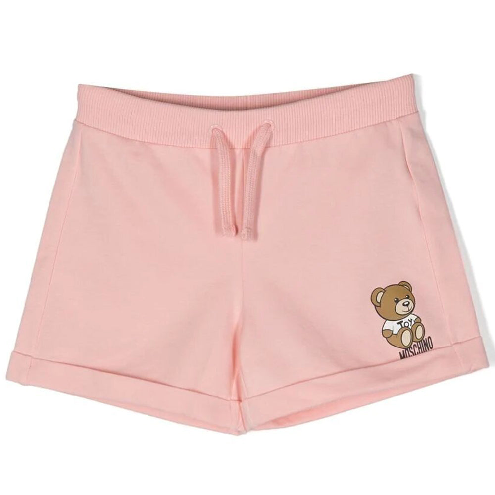 Moschino Girls Teddy Bear Print Shorts Pink