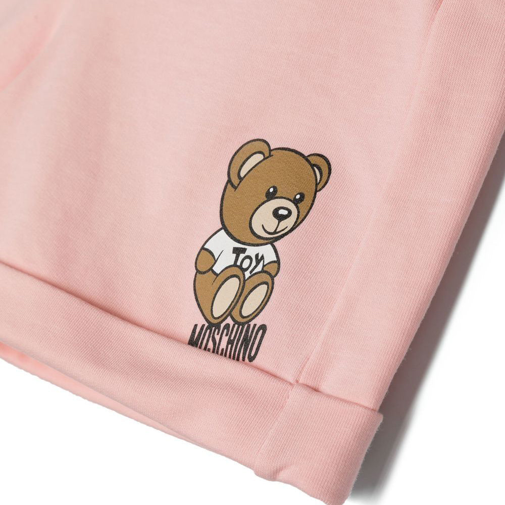 Moschino Girls Teddy Bear Print Shorts Pink