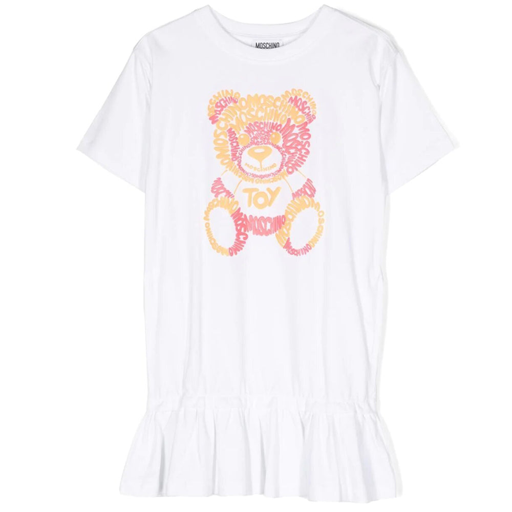 Moschino Girls White Teddy Bear Dress White