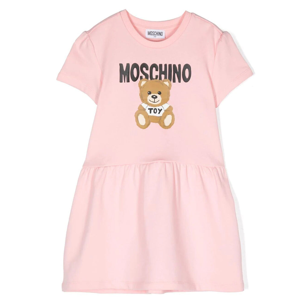Moschino Girls Teddy Bear Dress Pink