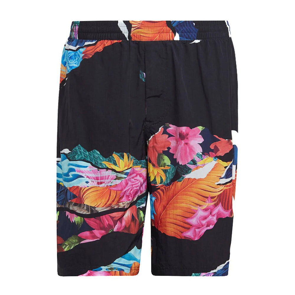 Y-3 Mens Floral Print Swim Shorts Black