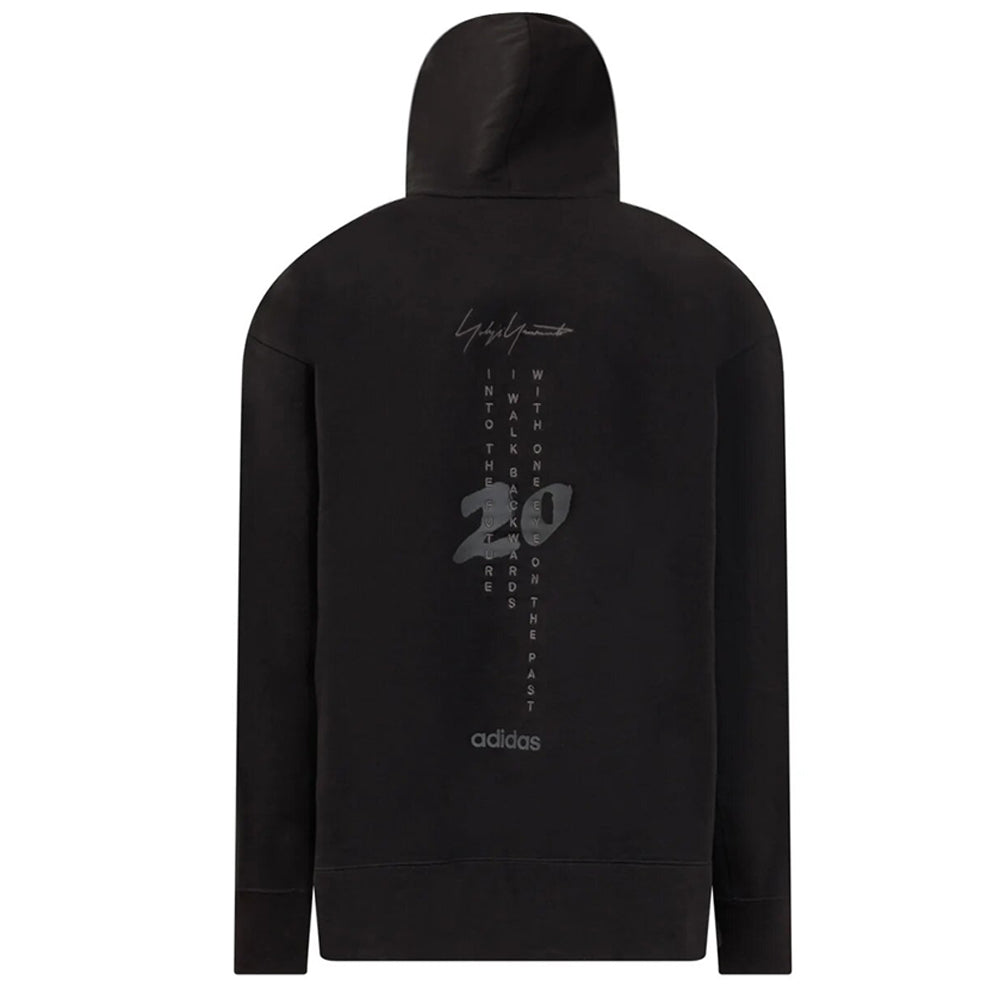 Y-3 Mens Graphic Print Hoodie Black