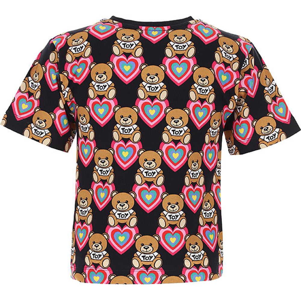 Moschino Girls Teddy Heart T-shirt Black