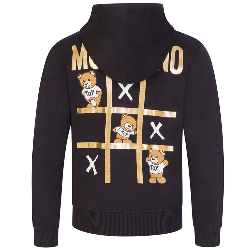 Moschino Boys Noughts &amp; Crosses Print Hoodie Black