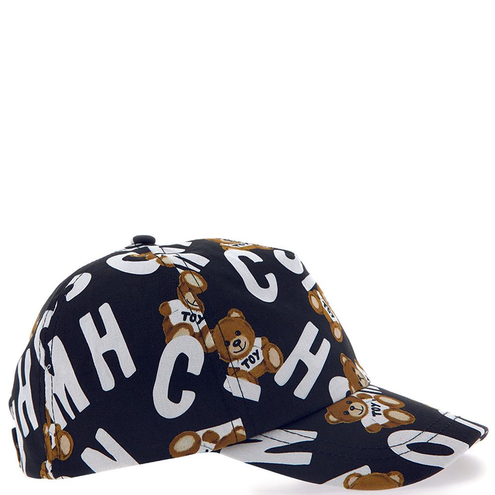 Moschino Boys All-Over Print Logo Baseball Cap Black