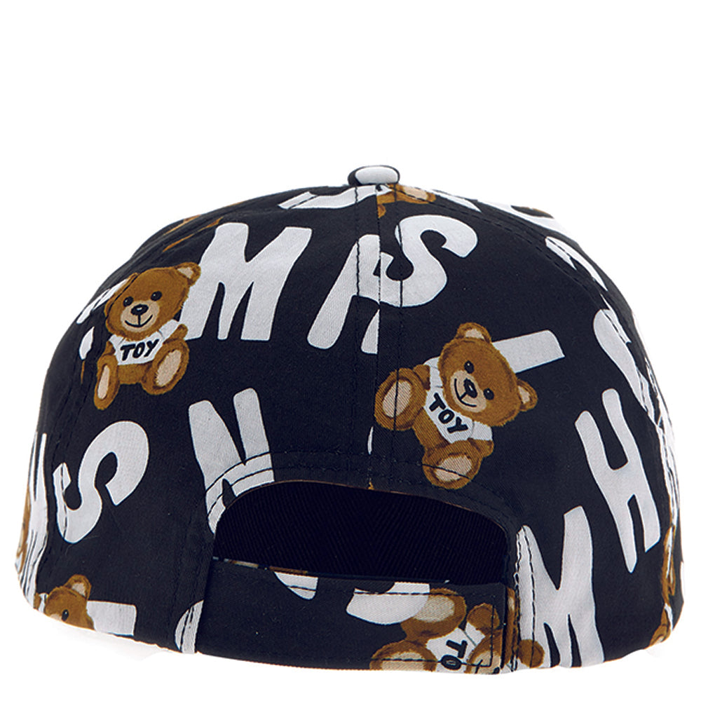 Moschino Boys All-Over Print Logo Baseball Cap Black