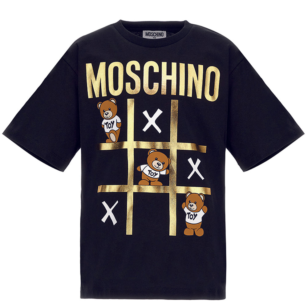 Moschino Boys Metallic Logo T-shirt Black