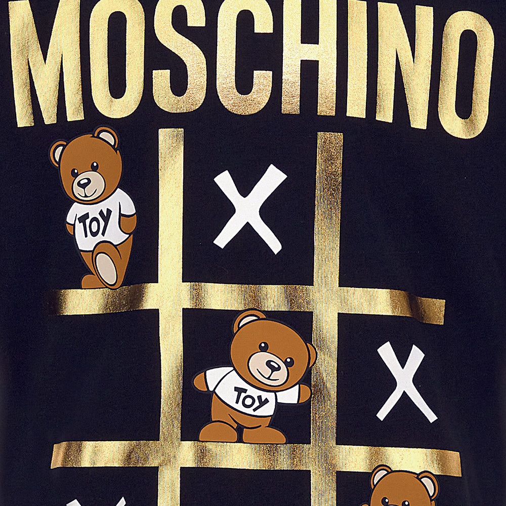 Moschino Boys Metallic Logo T-shirt Black