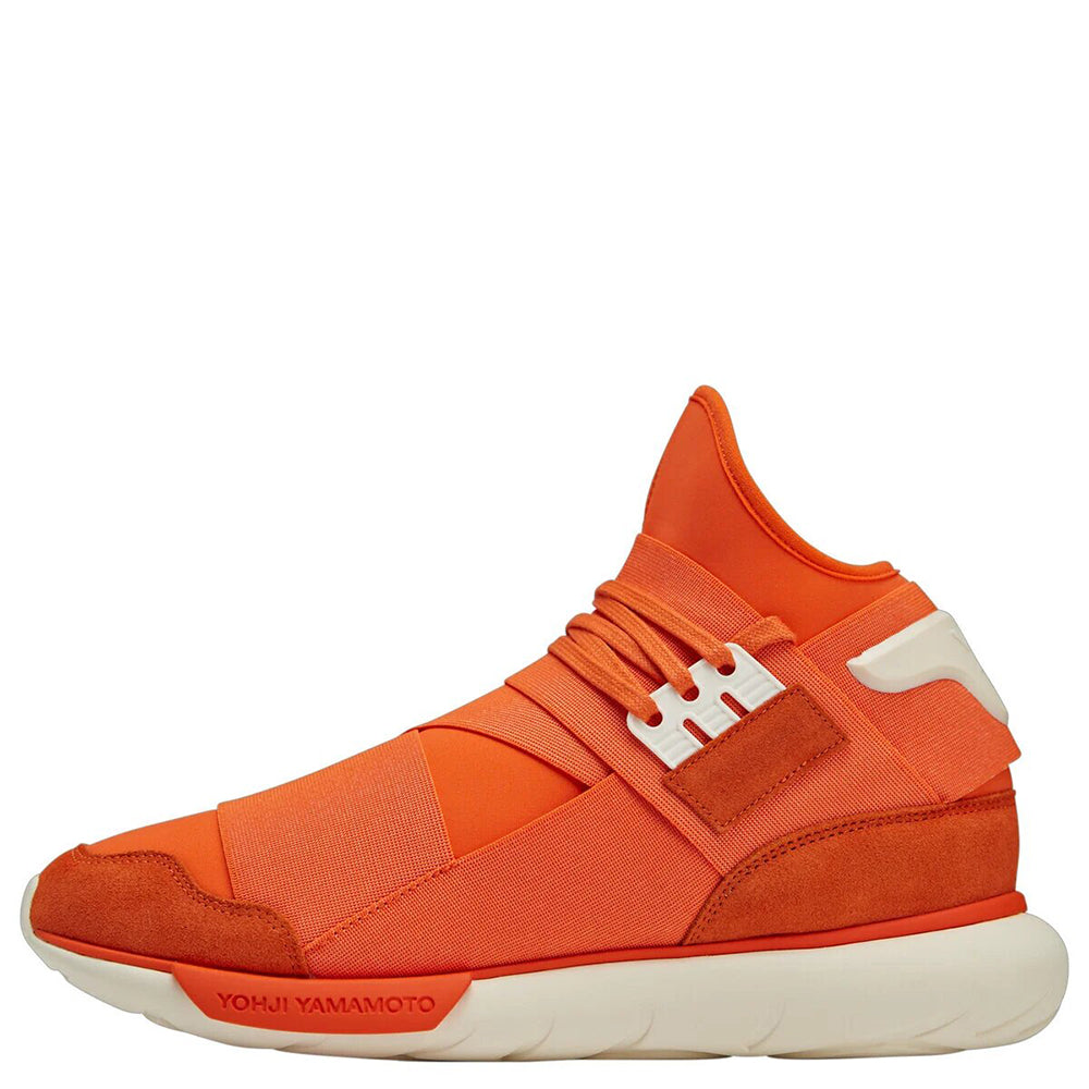 Y-3 Mens Qasa High Leather Sneakers Orange