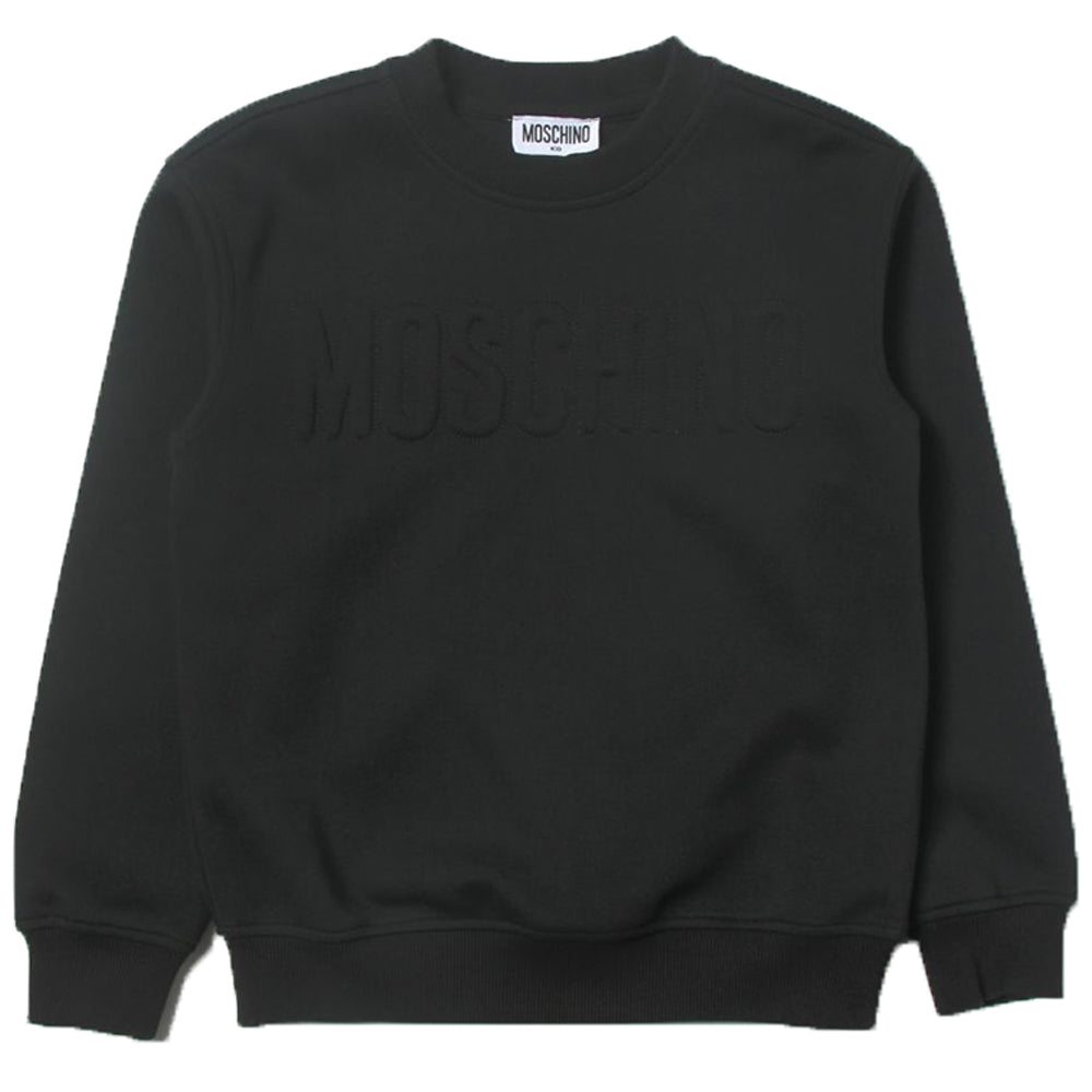 Moschino Unisex Kids Embossed Logo Sweater Black