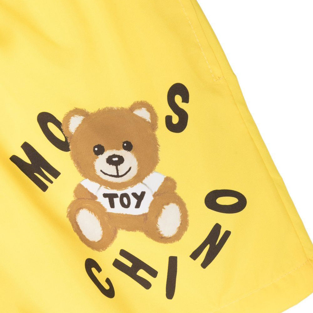 Moschino Boys Teddy Bear Print Swim Shorts Yellow