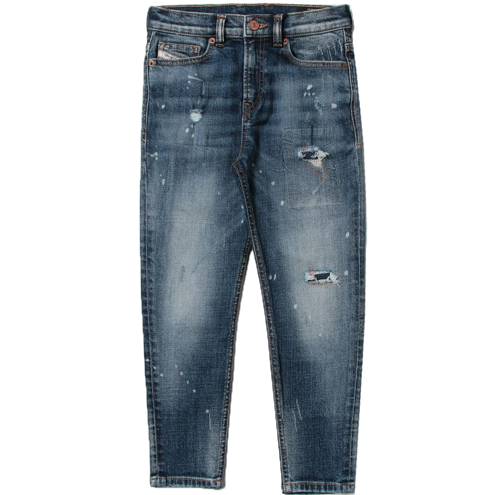 Diesel Boys Distressed Jeans Blue