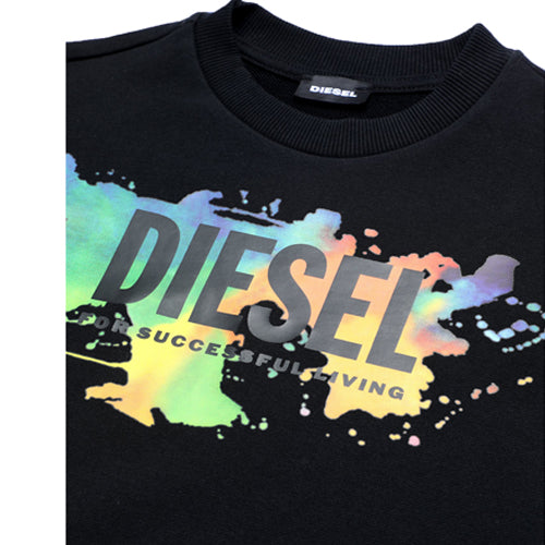 Diesel Boys Multicoloured Logo Sweatshirt Black