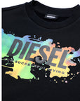 Diesel Boys Multicoloured Logo Sweatshirt Black
