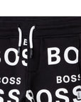 Hugo Boss Boys Black Cotton Logo Joggers