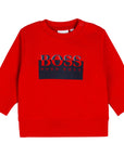 Hugo Boss Red Cotton Logo Sweater