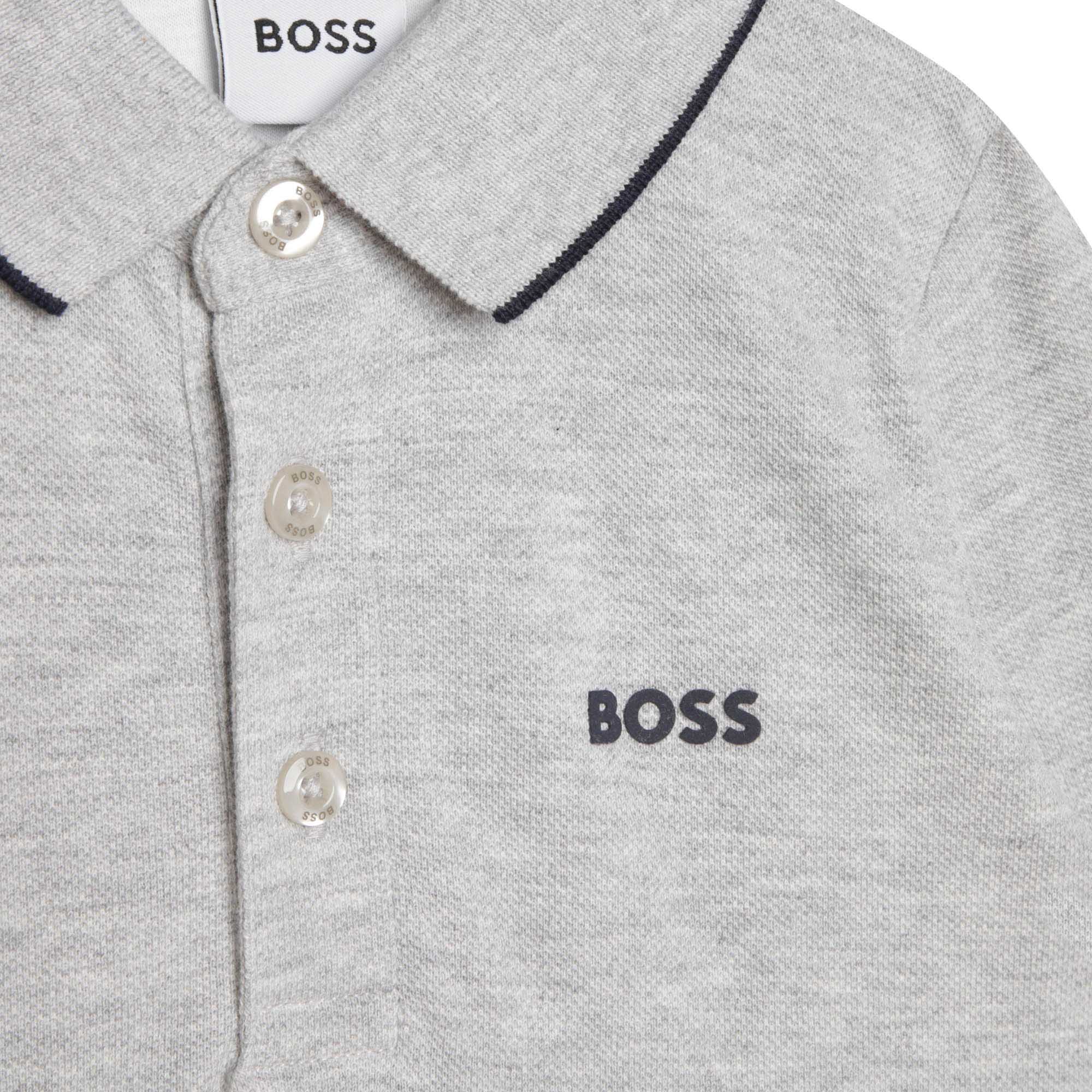 Hugo Boss Baby Boys Chest Logo Polo Shirt Grey