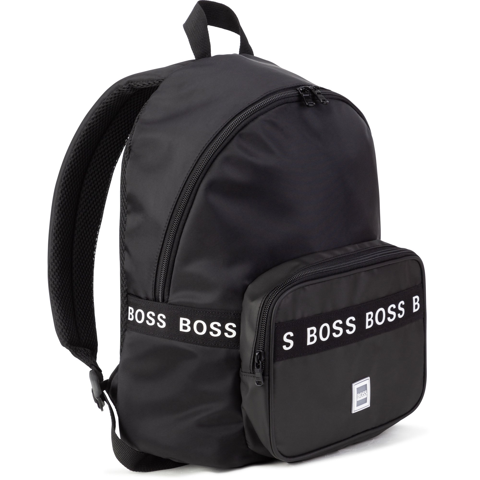 Hugo Boss Boys Black Logo Backpack (38cm)