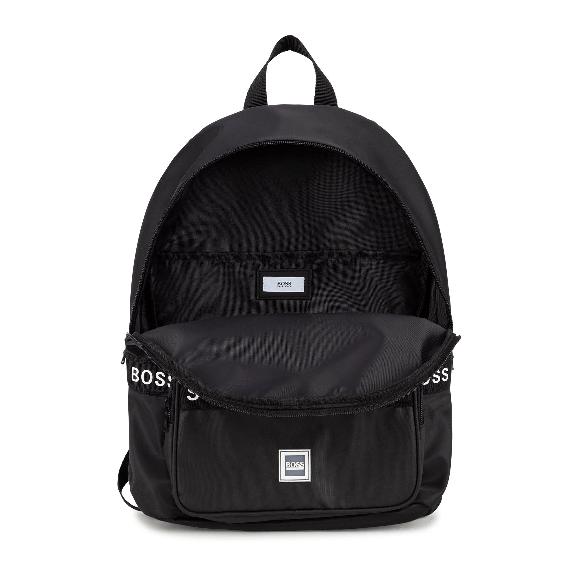 Hugo Boss Boys Black Logo Backpack (38cm)