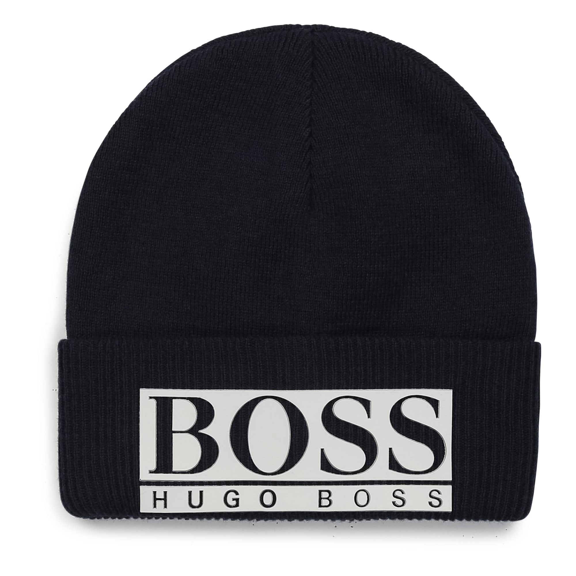 Hugo Boss Boys Navy Logo Beanie Hat