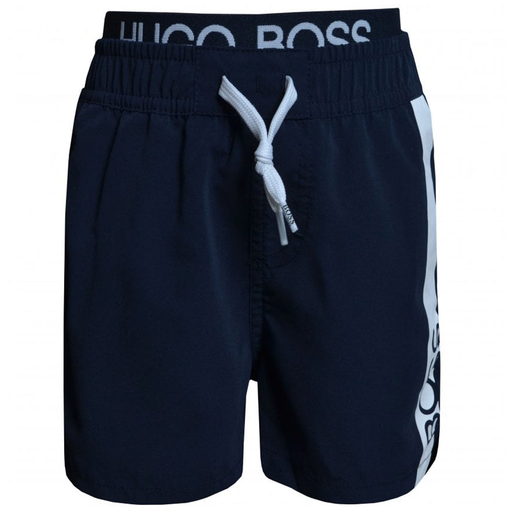 Hugo Boss Boys Waist Logo Swimshorts Blue