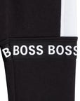 Hugo Boss Boys Black Logo Joggers