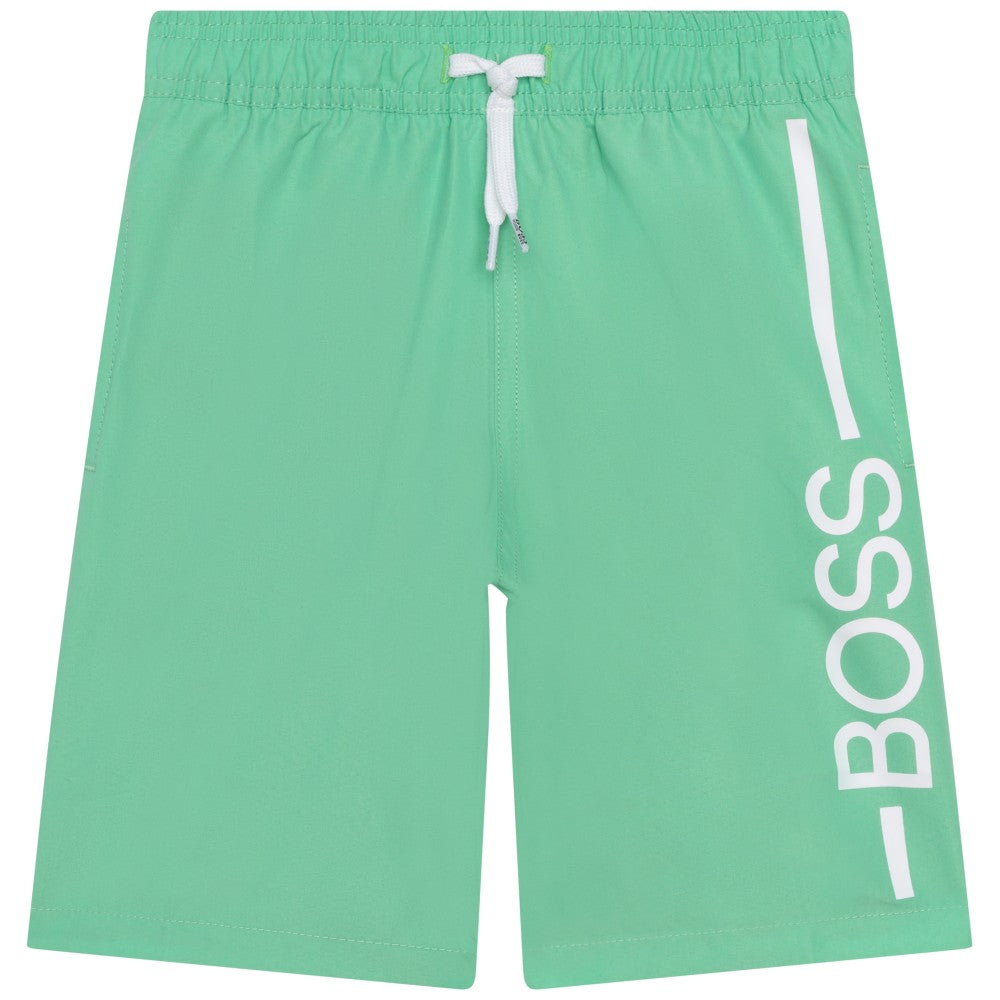 Hugo Boss Boys Logo Swim Shorts Green