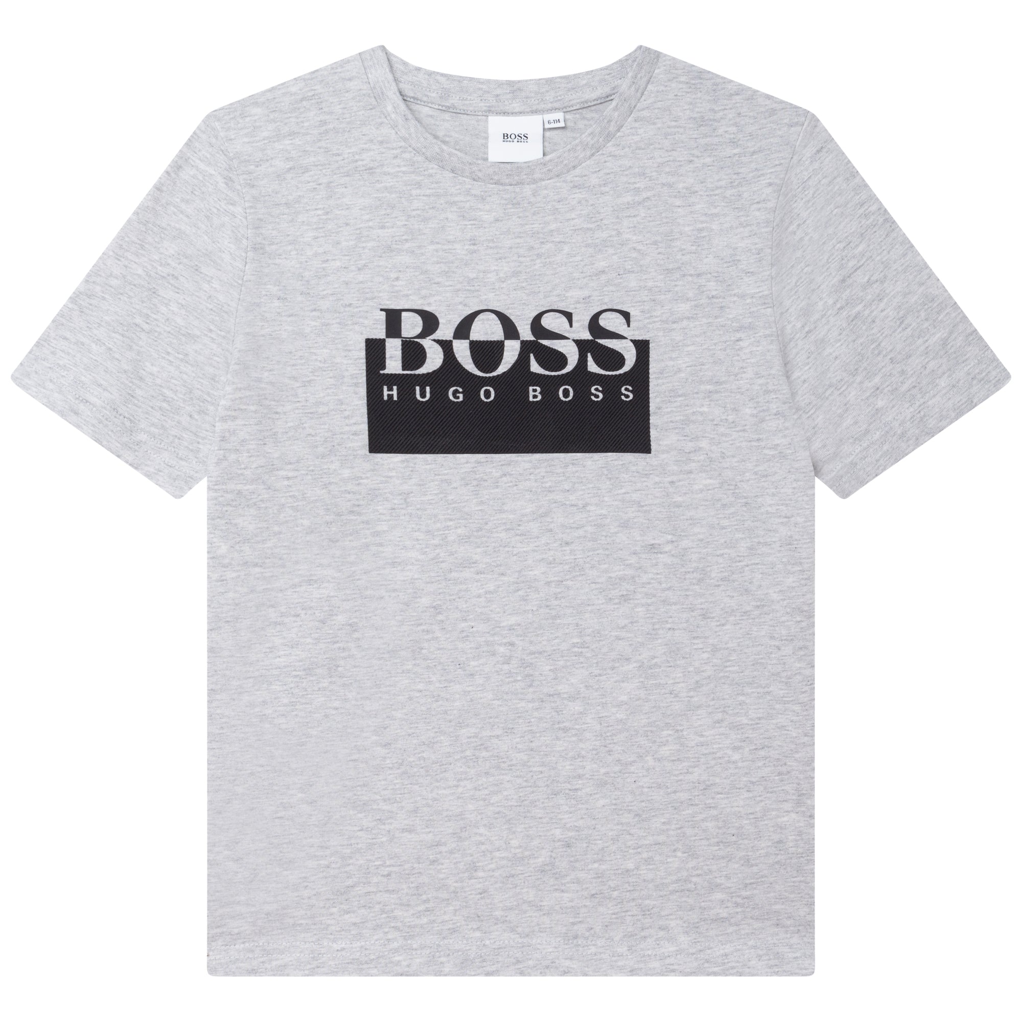 Hugo Boss Boys Grey Cotton Logo T-Shirt