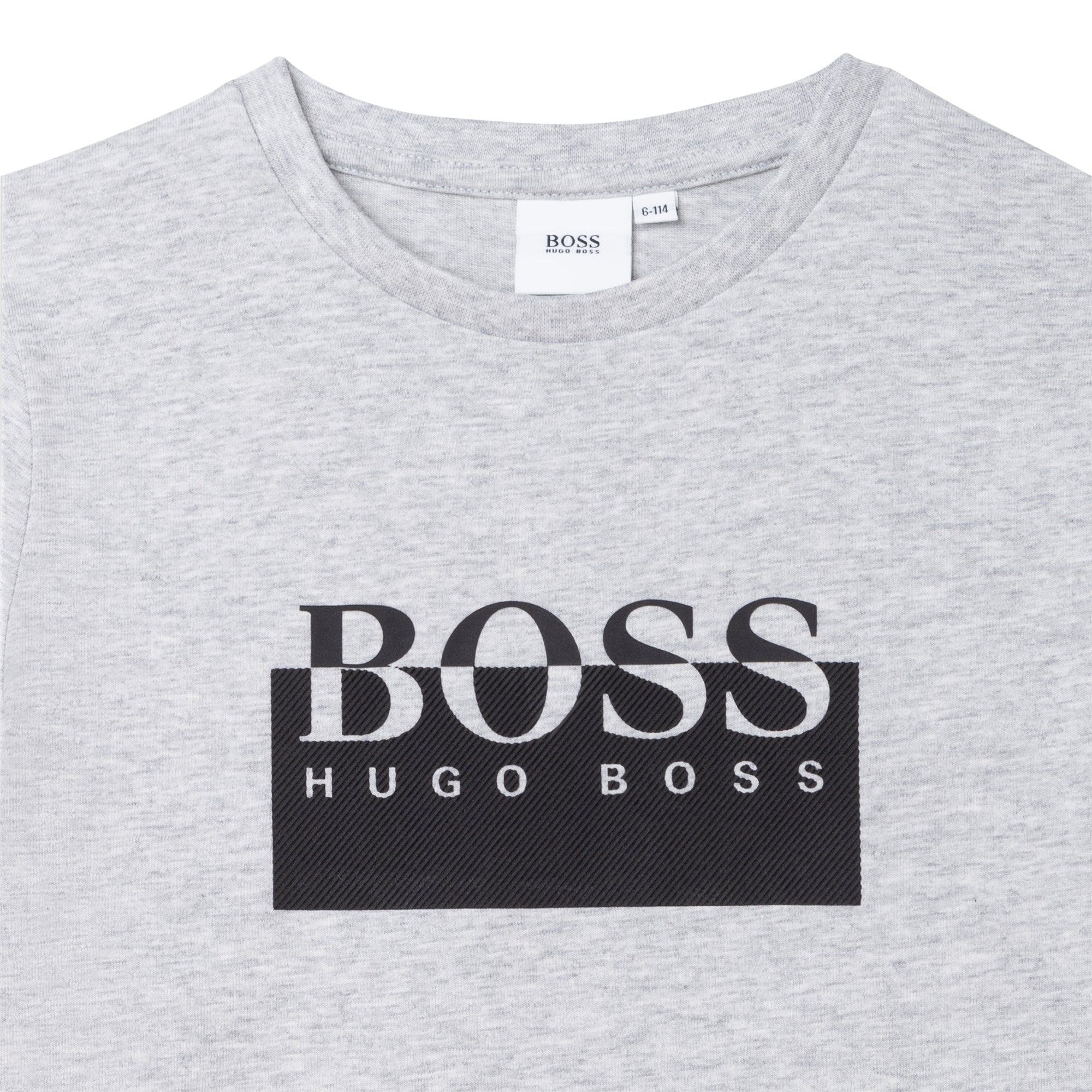 Hugo Boss Boys Grey Cotton Logo T-Shirt