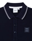 Hugo Boss Boys Navy Logo Polo Shirt