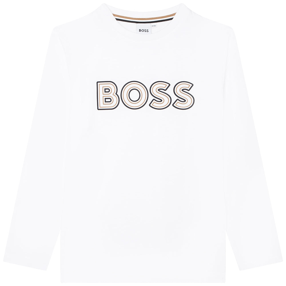 Hugo Boss Boys Long Sleeved T-shirt White