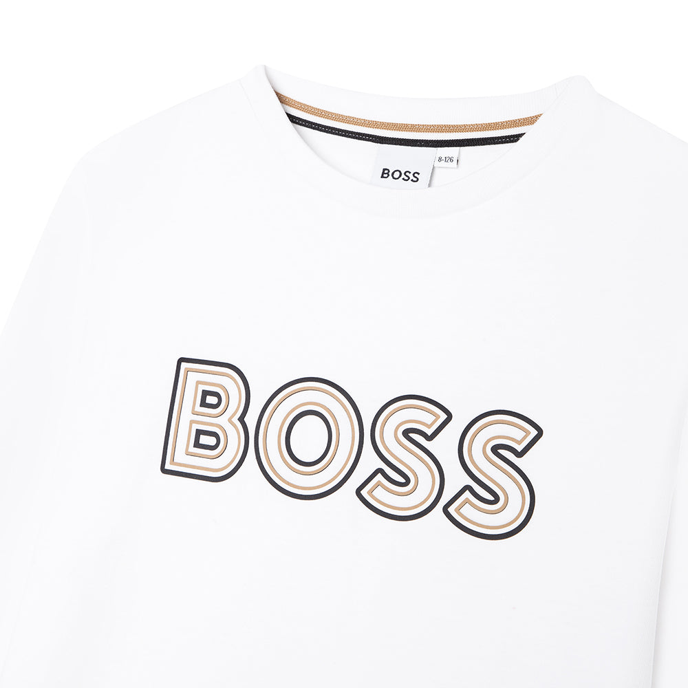 Hugo Boss Boys Long Sleeved T-shirt White