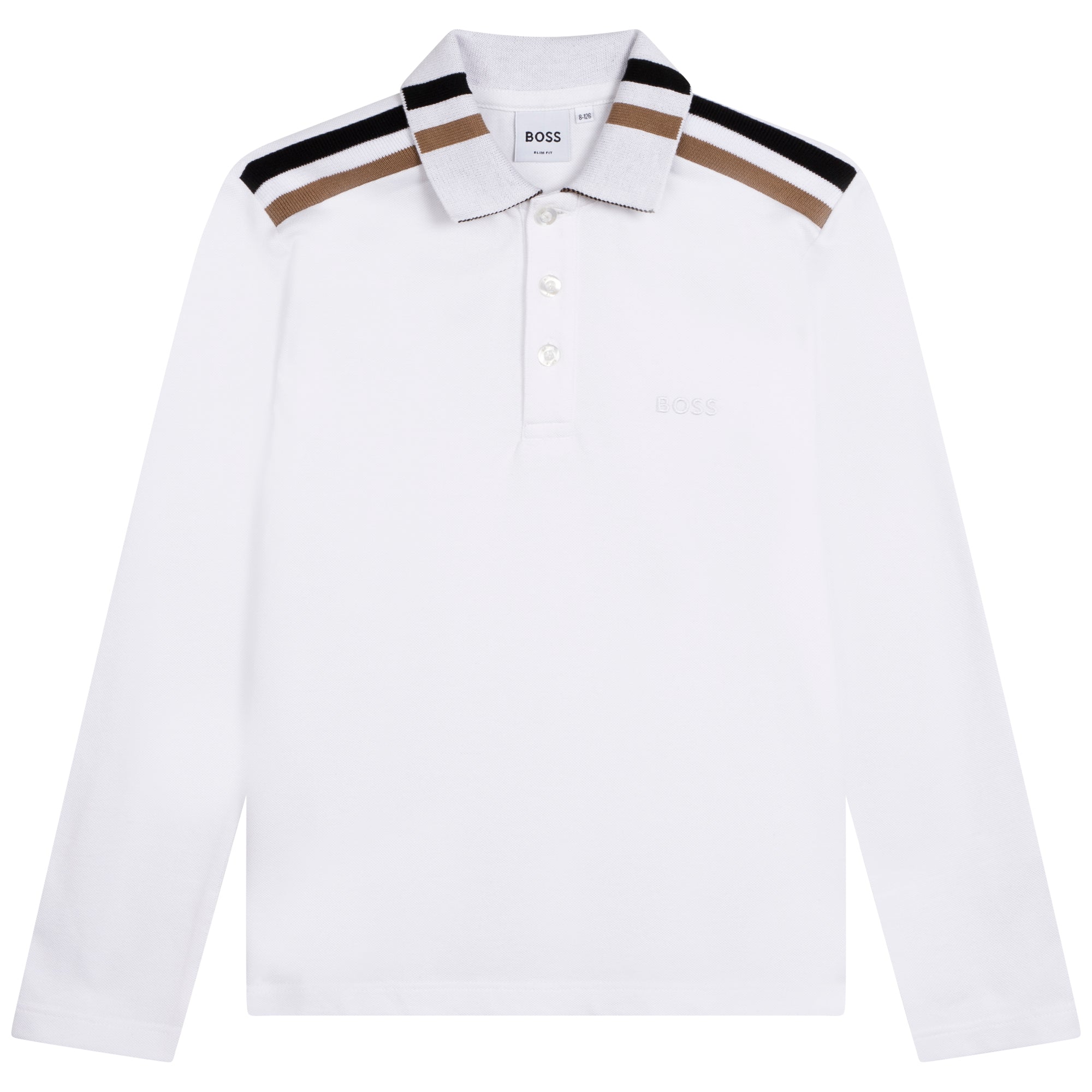 Hugo Boss Shoulder Stripe Polo Shirt White