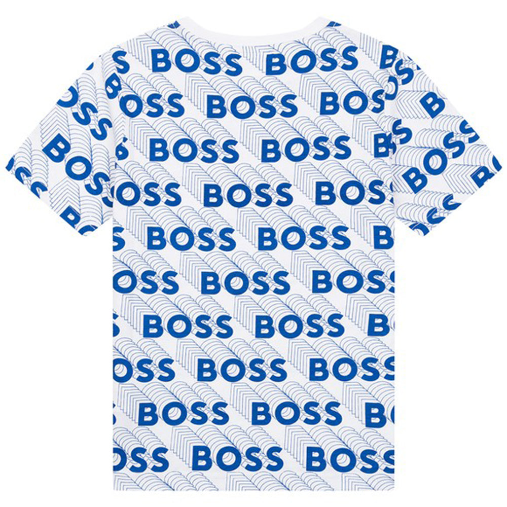 Hugo Boss Boys 3D Effect Logo T-shirt White