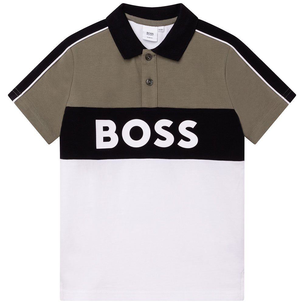 Hugo Boss Boys Logo Polo White