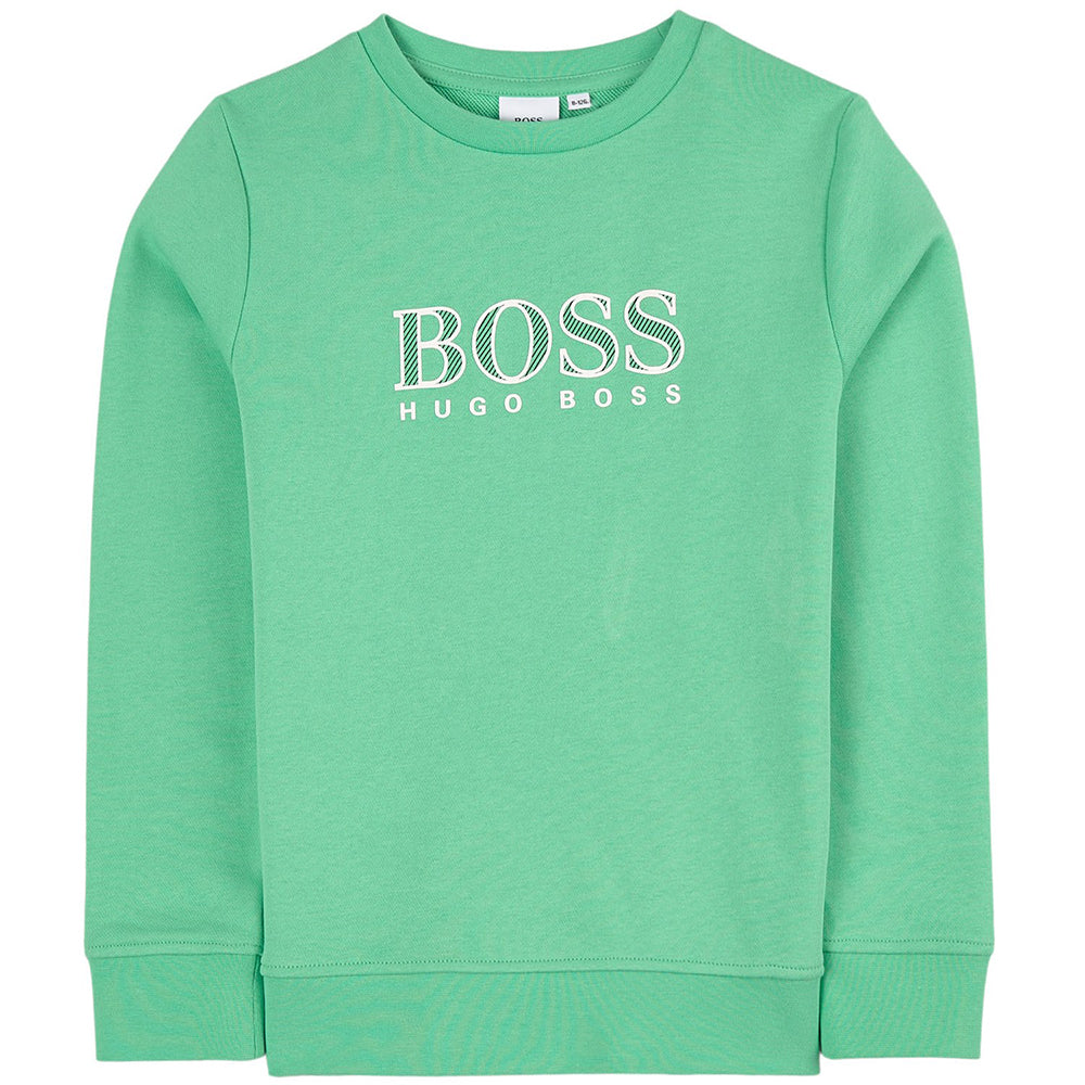 Hugo Boss Boys Logo Sweater Green