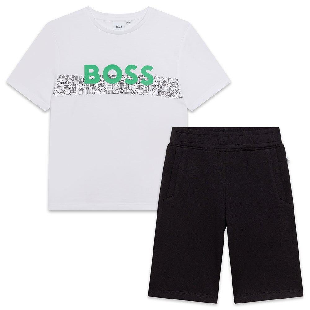 Hugo Boss Boys T-shirt And Shorts Set Black