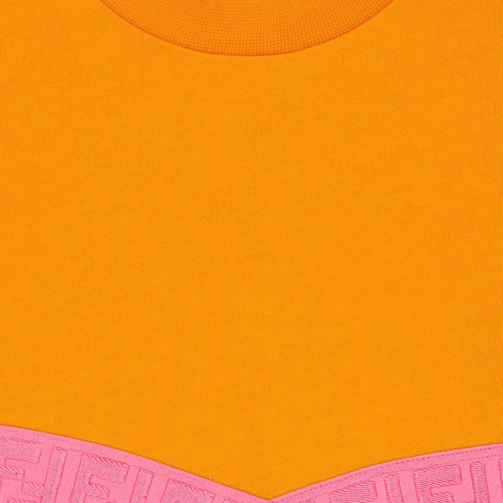 Fendi Girls FF Cropped Top Orange