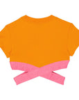 Fendi Girls FF Cropped Top Orange