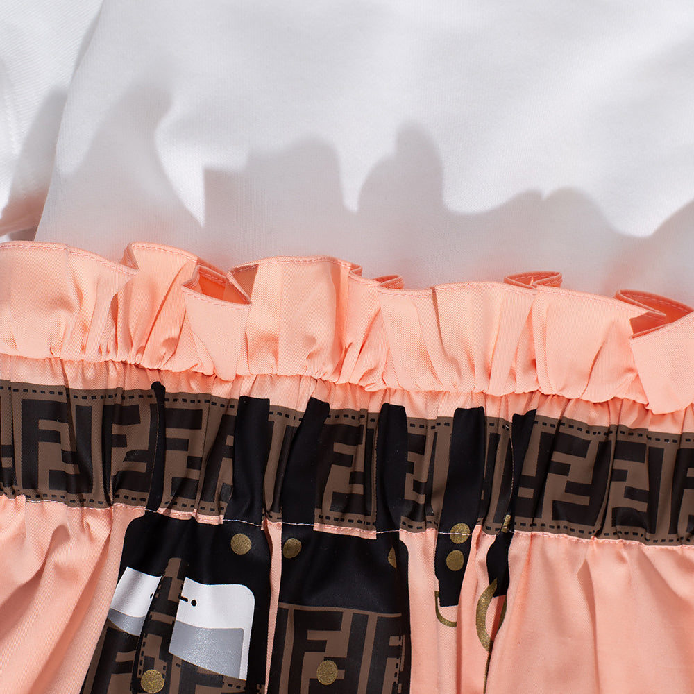 Fendi Girls Poplin Dress Pink