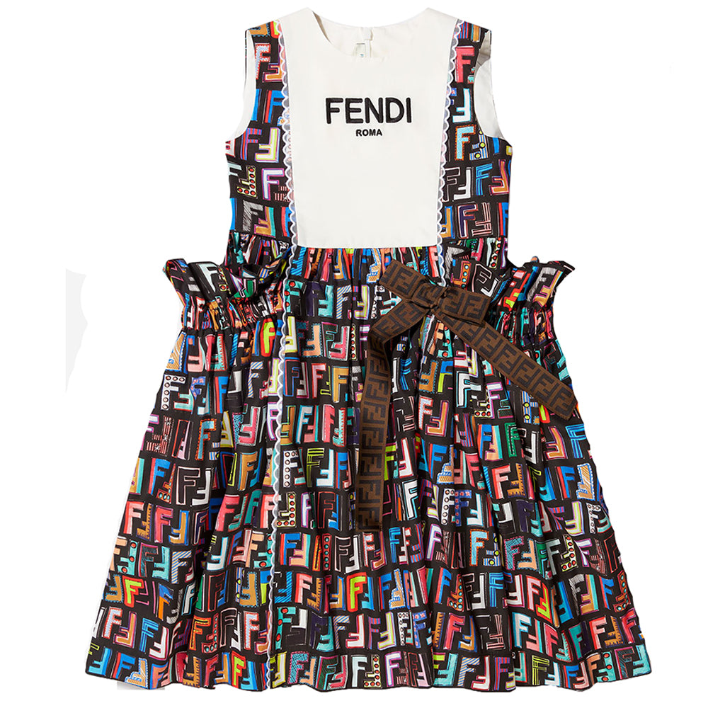 Fendi Girls FF Print Dress Multicolour