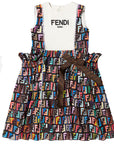 Fendi Girls FF Print Dress Multicolour