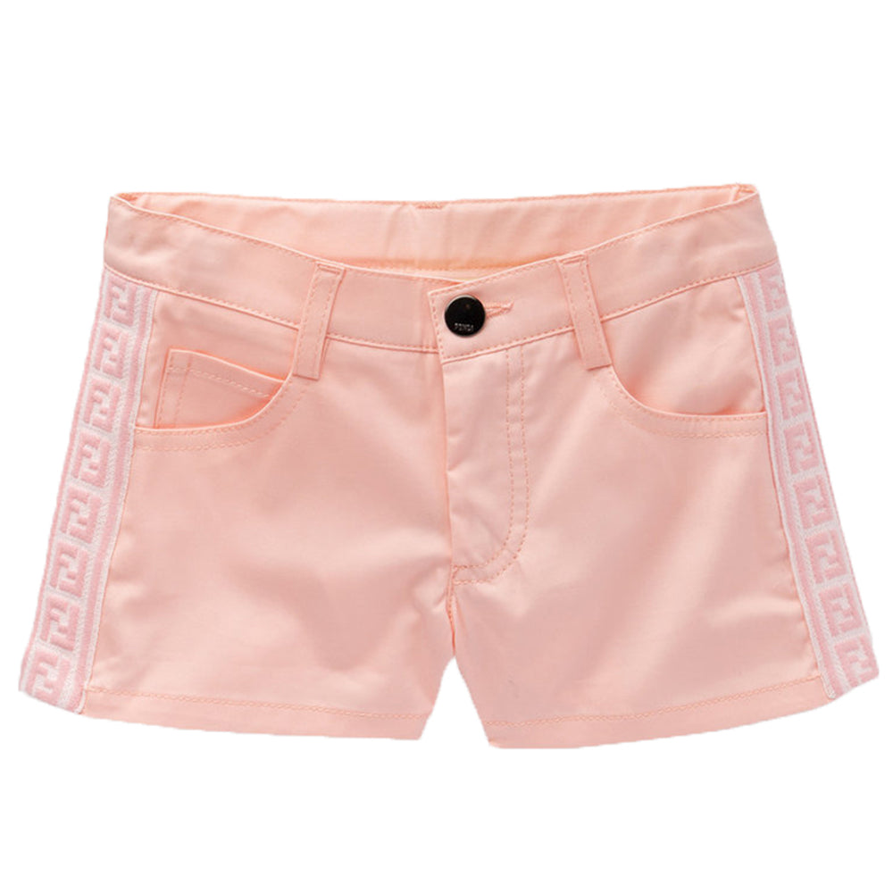 Fendi Girls Ff Tape Shorts Pink