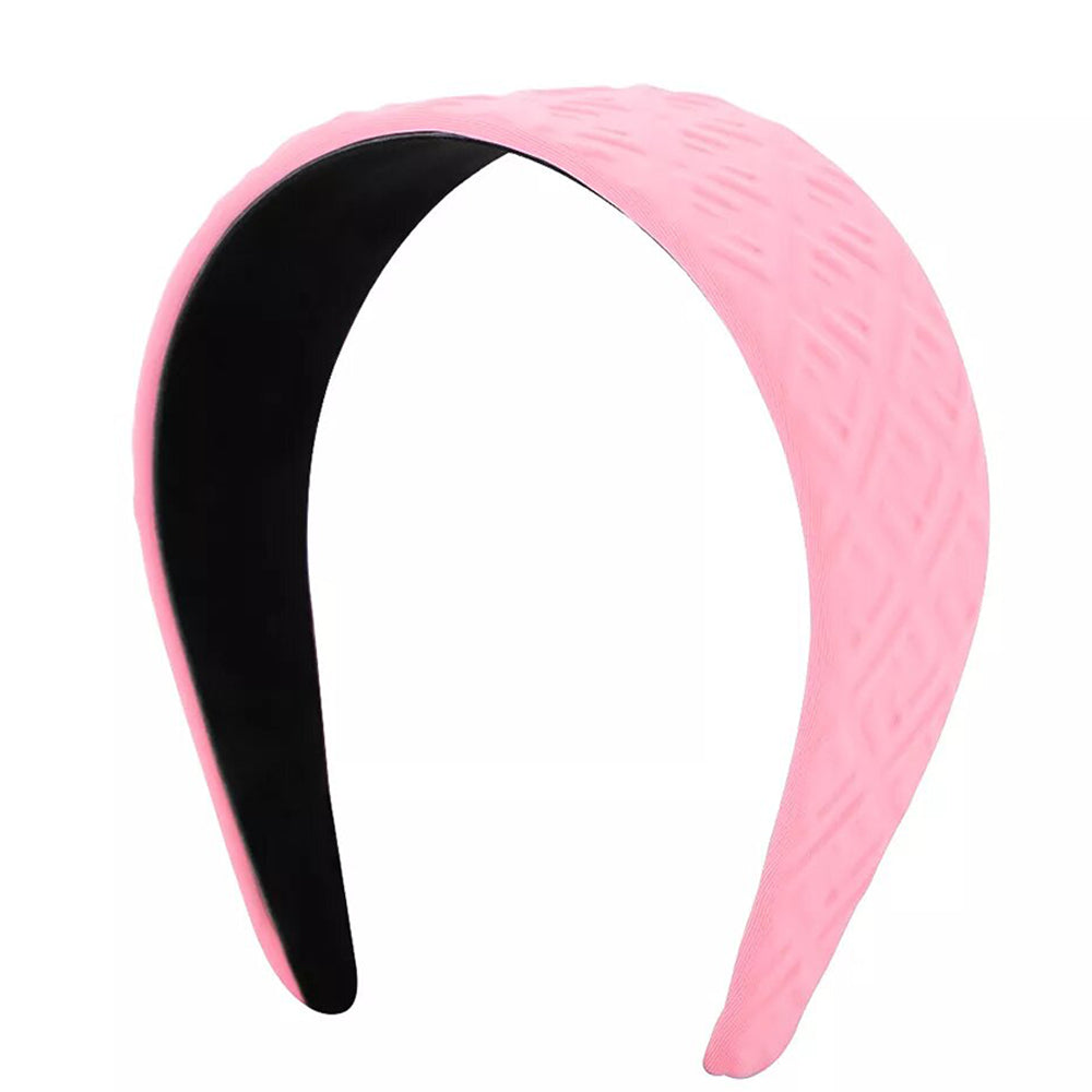 Fendi Girls Embossed FF Logo Headband Pink