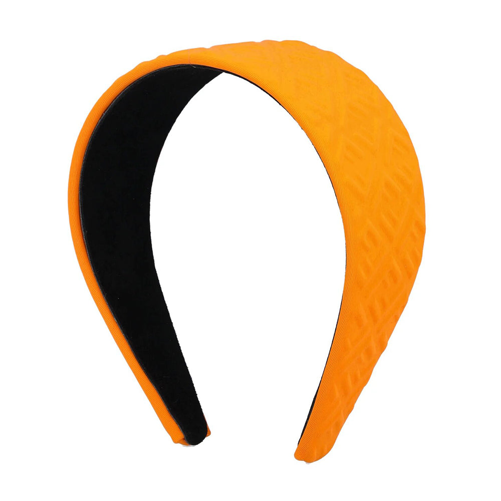 Fendi Girls FF Embossed Logo Headband Orange