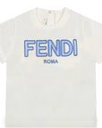 Fendi Baby Unisex Babys Logo T-shirt blue